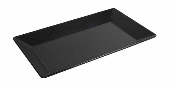 FUENTE RECTANG NEGRA 25,5X16 MING PORCELANA (Caja 6u)