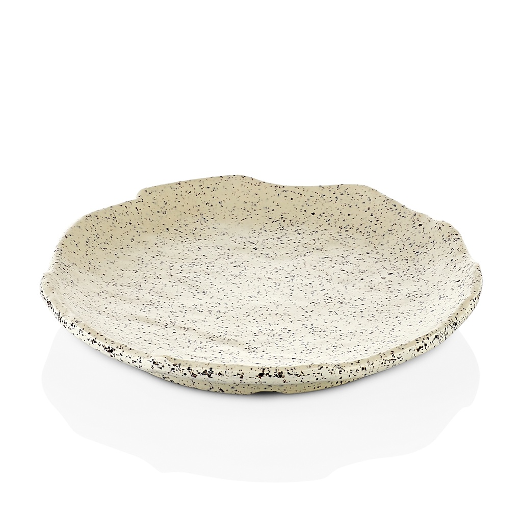 PLATO LLANO 16CM MELAMINA 43016 GRANITO BCO (Caja 80u)