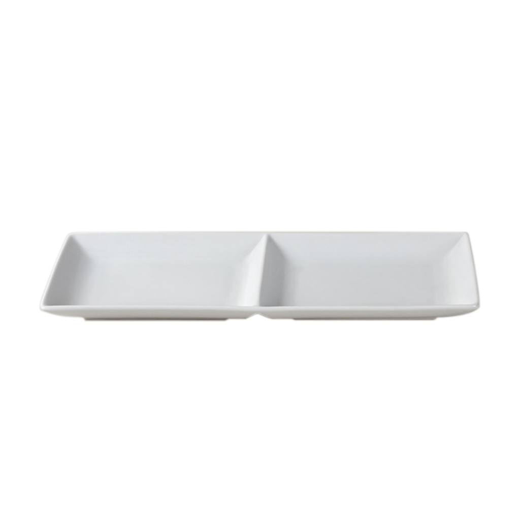 [3875] BANDEJA DOBLE COMPARTIMENTO 16X12 PORCE (Caja 8x6)