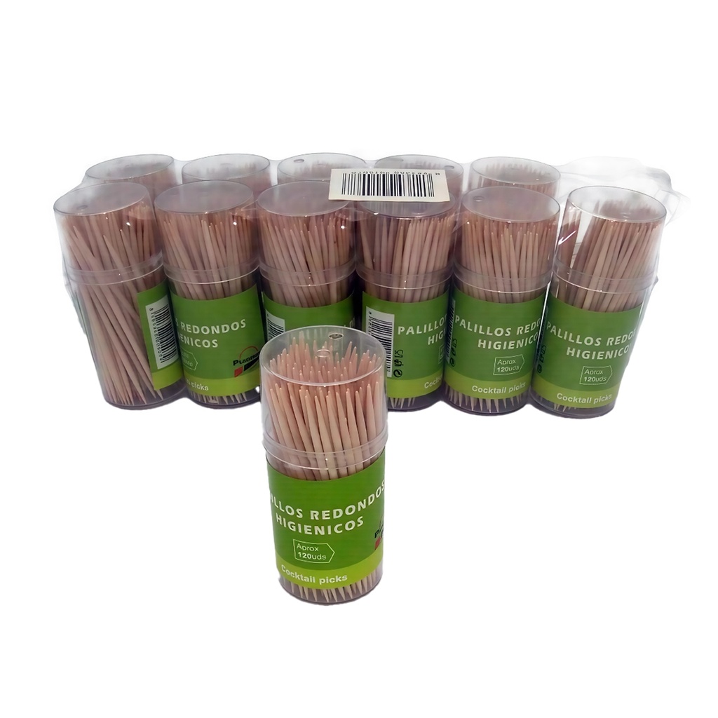 PALILLO REDONDO BOTE 120ud (Paquete 12u)