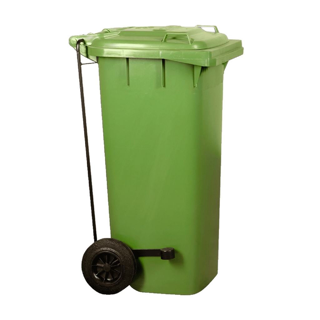 CONTENEDOR VERDE 120L C/RUEDAS Y PEDAL