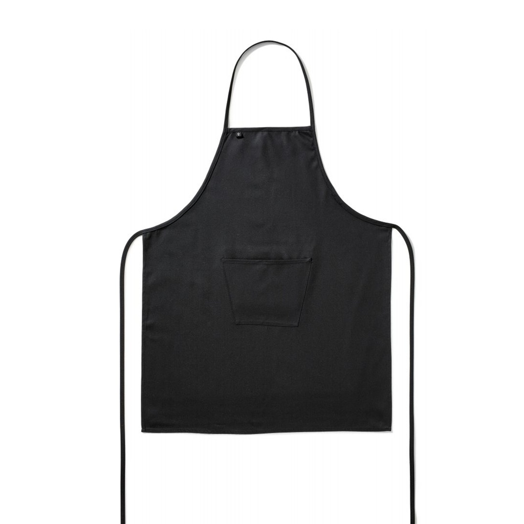 DELANTAL PETO C/BOLSILLO NEGRO 75X90 ALGODON