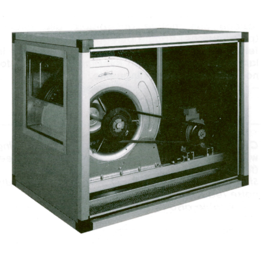 Ventilador centrifuga con caja, transmisión a correa, 2 velocidades, 7000 m³/h