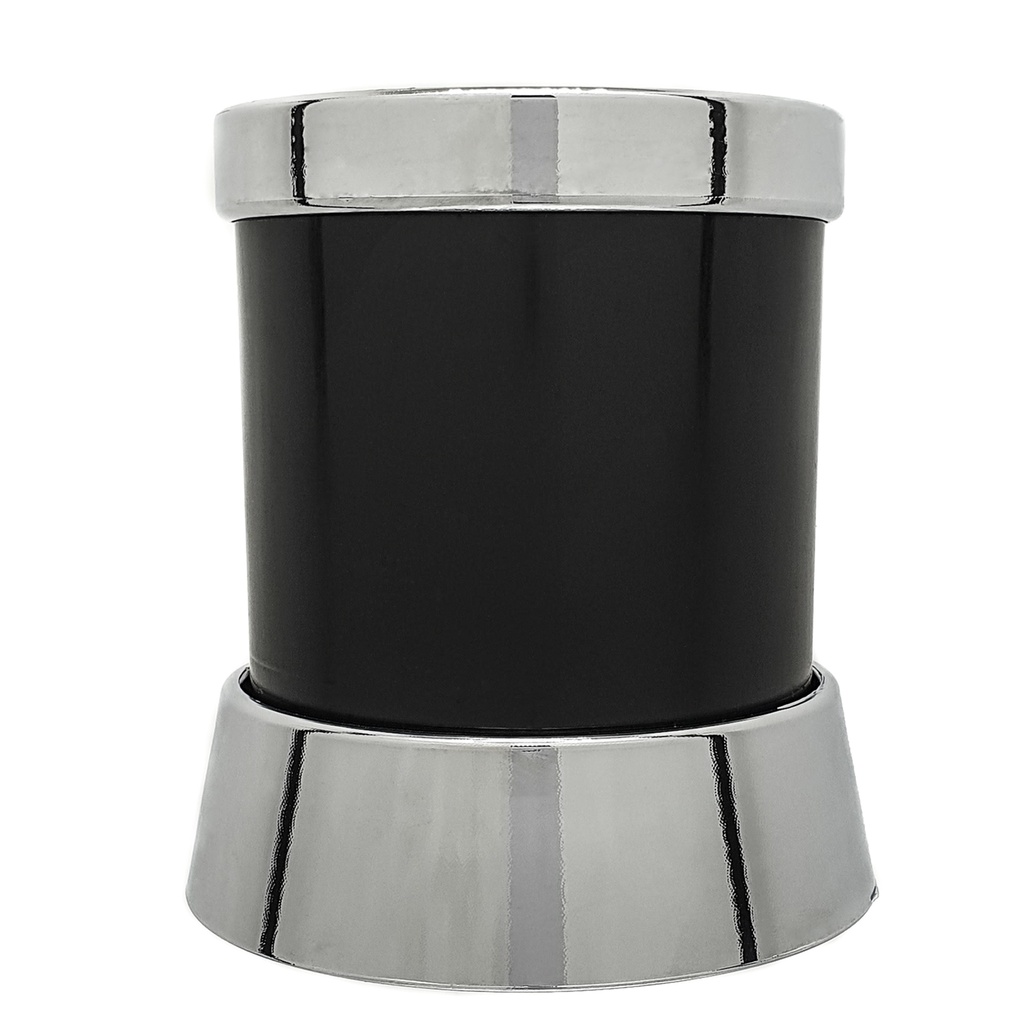 PORTACUBIERTOS NEGRO/CROMADO 8CM H10,5