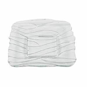 ZZ DOMUS LLANO PLATO CUADRADO 21CM VIDRIO