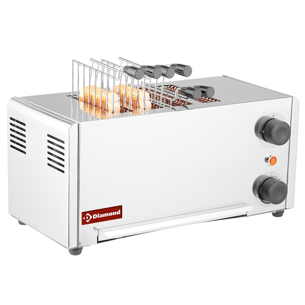 Tostador de pan eléctrico  (croque-monsieur), 4 piezas - Acero inoxidable.