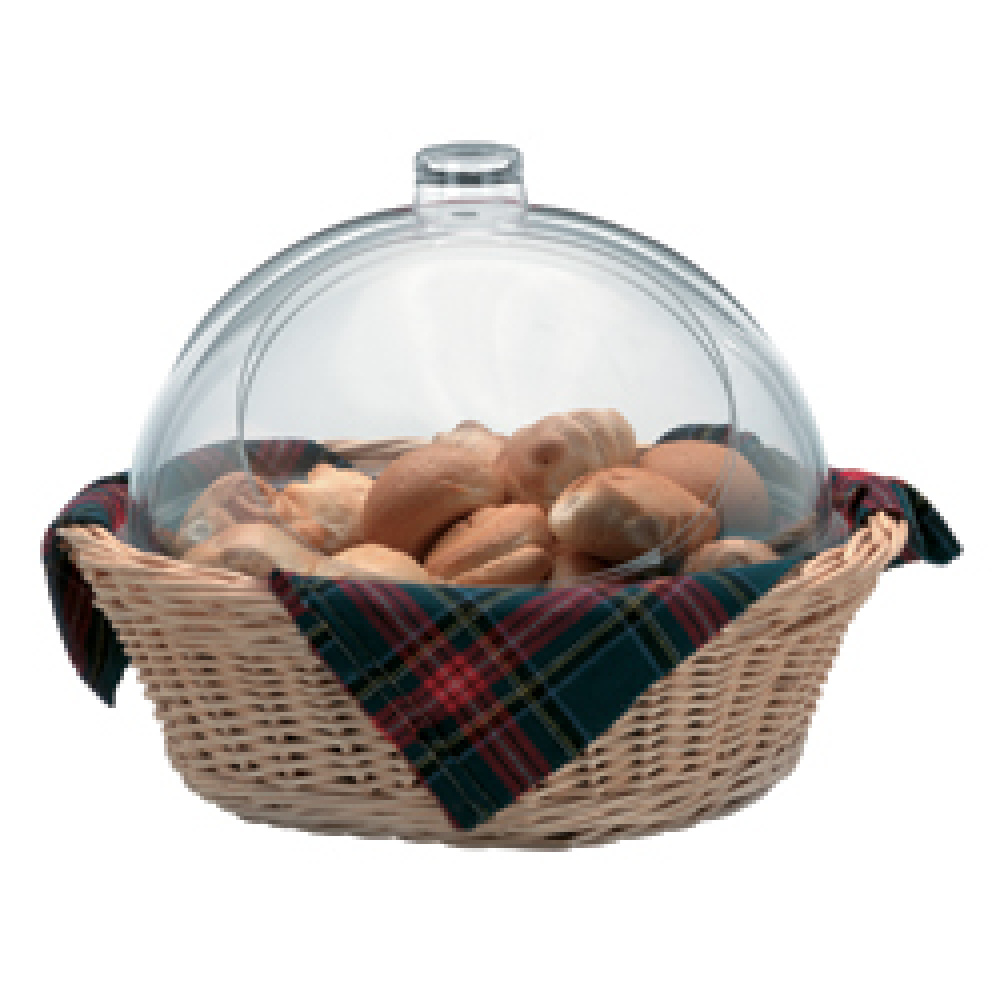 Cesta en mimbre con campana doble plexi