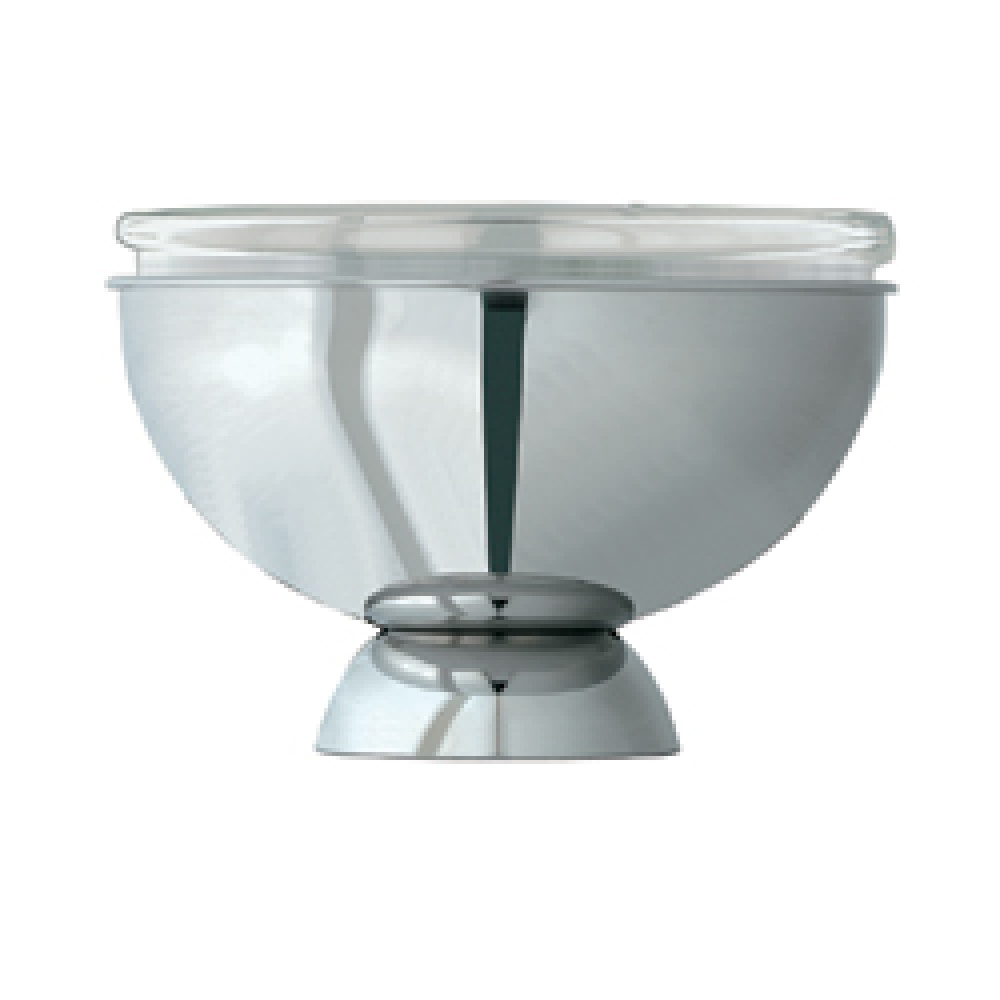Porta yogur inox, "refrigerado x hielos", con tazón en vidrio