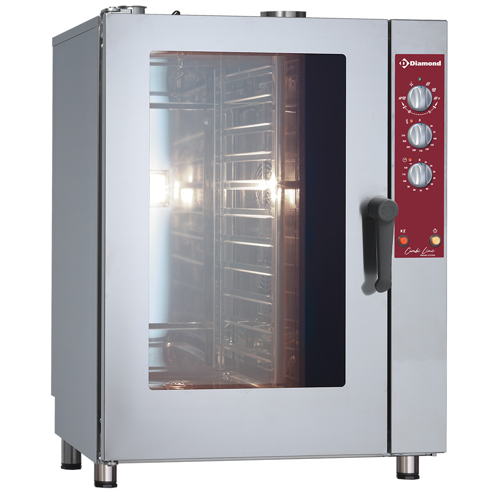 Horno gas, vapor/convección, 11x GN 1/1