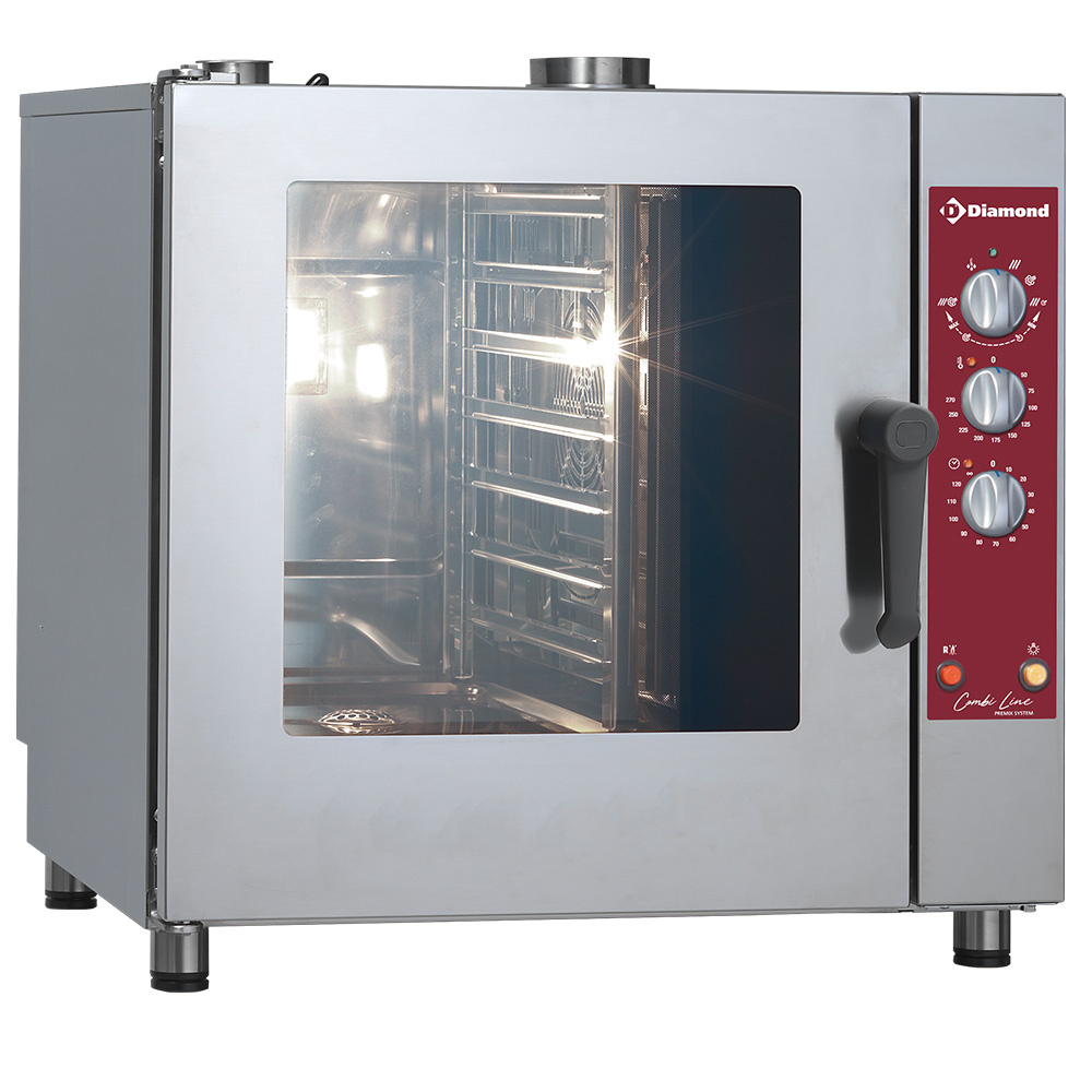 Horno gas, vapor/convección, 7x GN 1/1