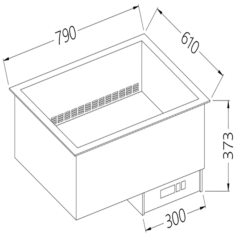 Elemento baño maría 2 GN 1/1 - a seco - ventilado