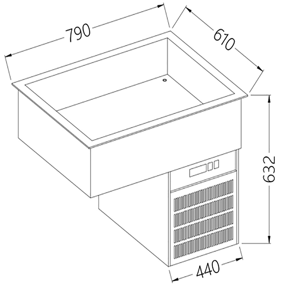Elemento cuba refrigerada 2x GN 1/1