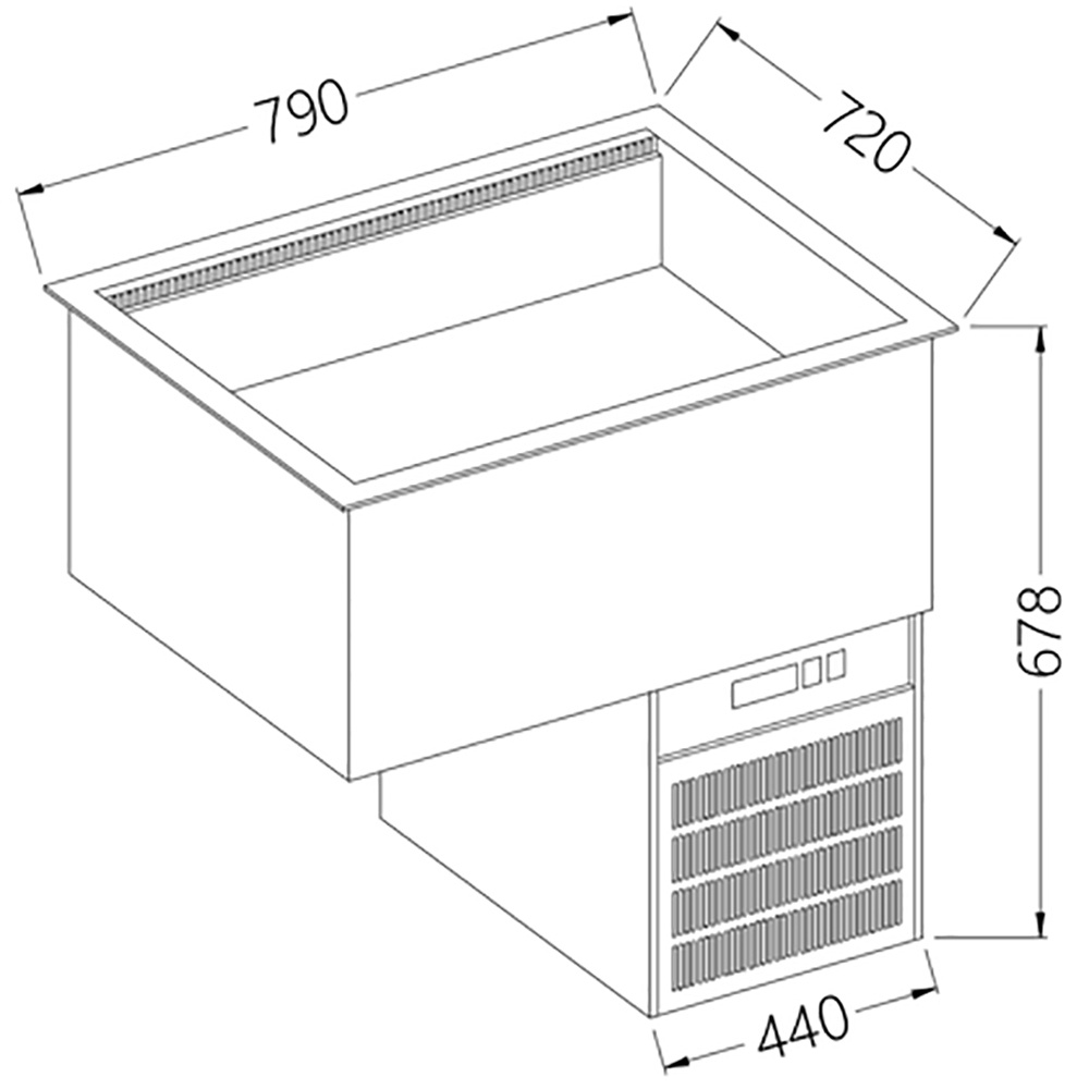 Elemento cuba refrigerada, ventilado, 2x GN 1/1