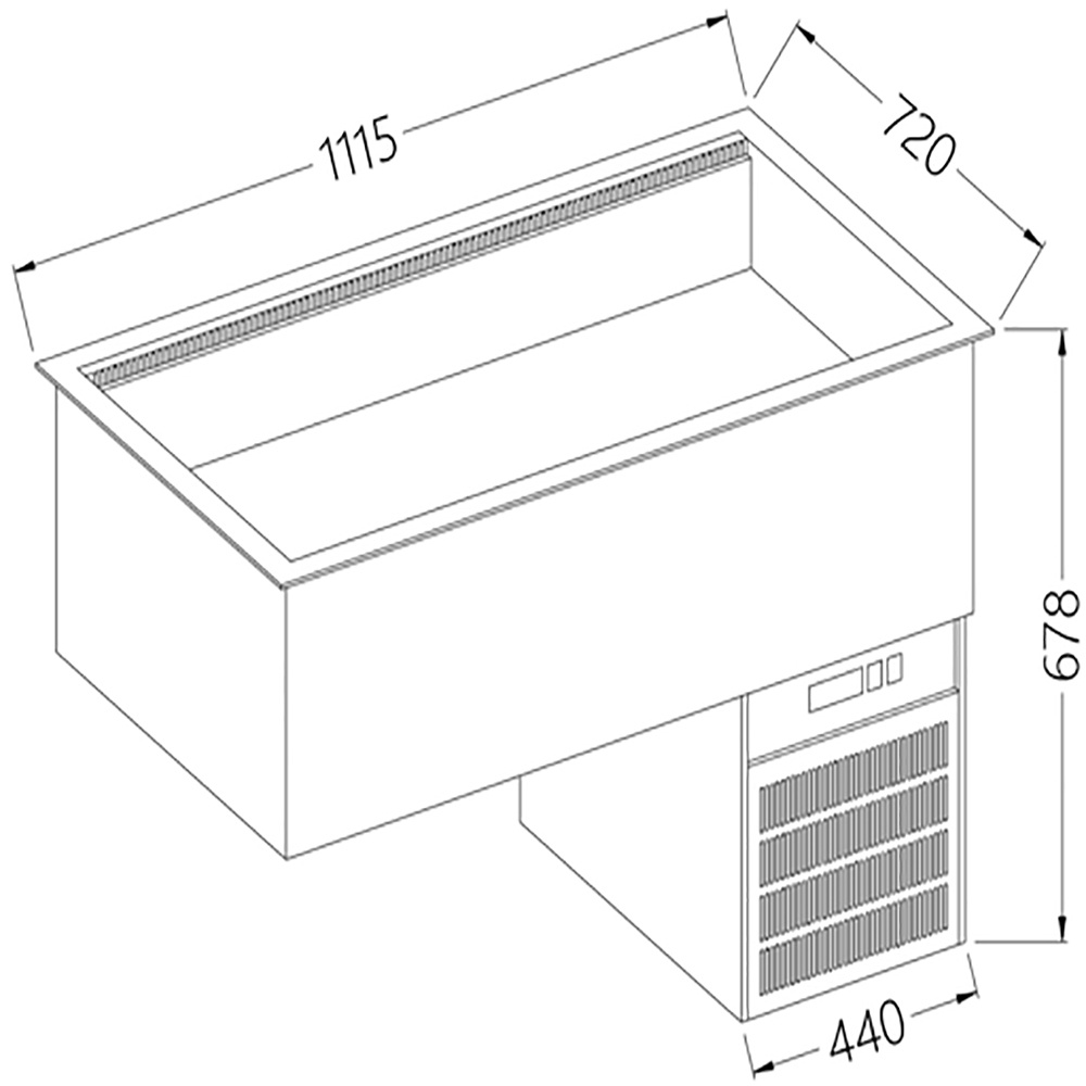 Elemento cuba refrigerada, ventilado, 3x GN 1/1