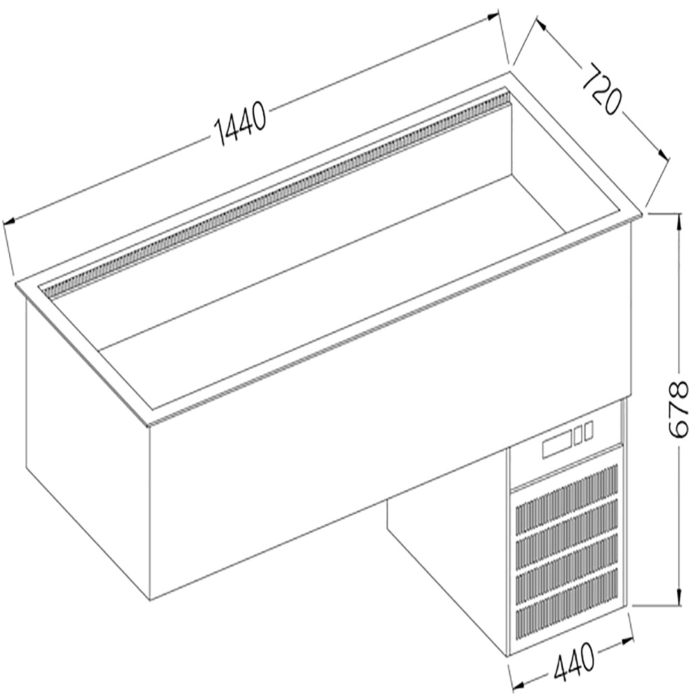 Elemento cuba refrigerada, ventilado, 4x GN 1/1