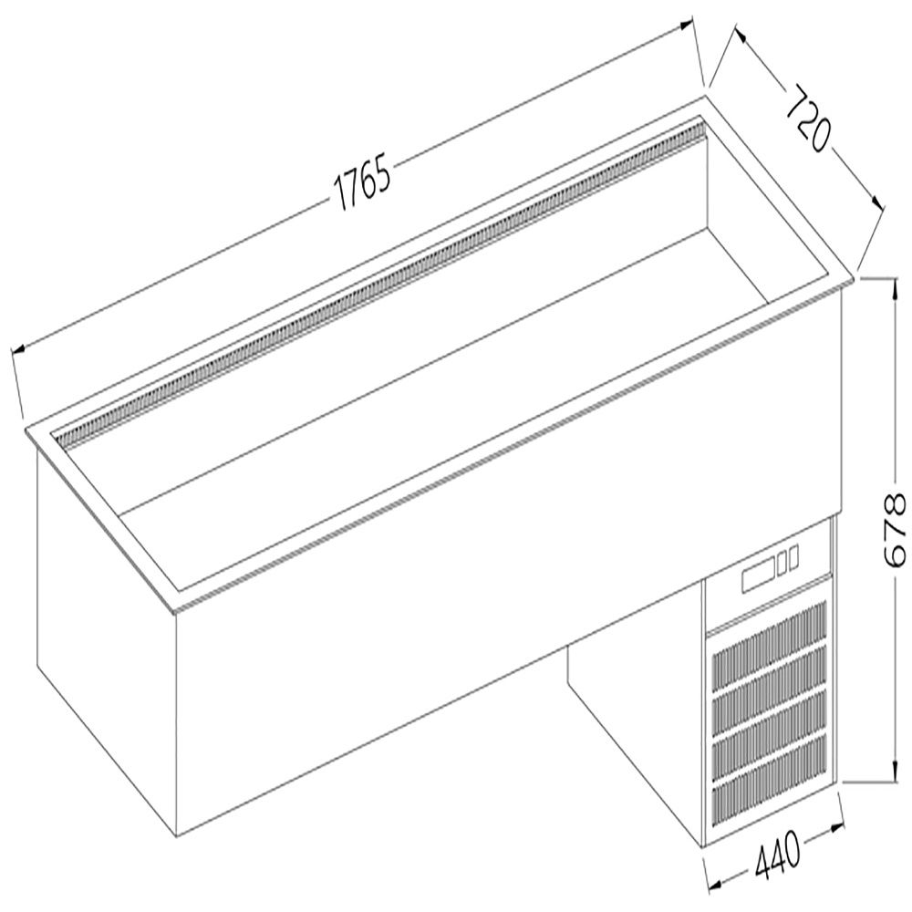 Elemento cuba refrigerada, ventilado, 5x GN 1/1
