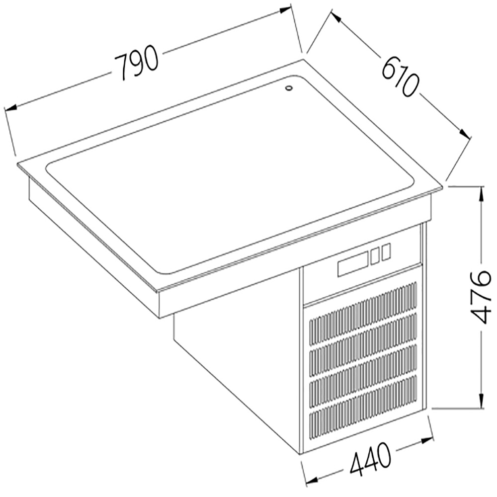 Elemento top refrigerado 2x GN 1/1