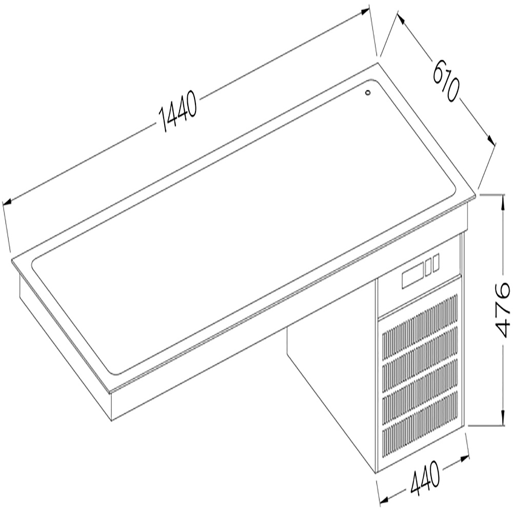 Elemento top refrigerado 4x GN 1/1