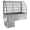 Elemento cuba y vitrina sobre 3 niveles abierta (con cortina), refrigeradas, ventiladas, 3x GN 1/1