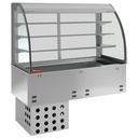 Elemento cuba y vitrina sobre 3 niveles abierta (con cortina), refrigeradas, ventiladas, 3x GN 1/1