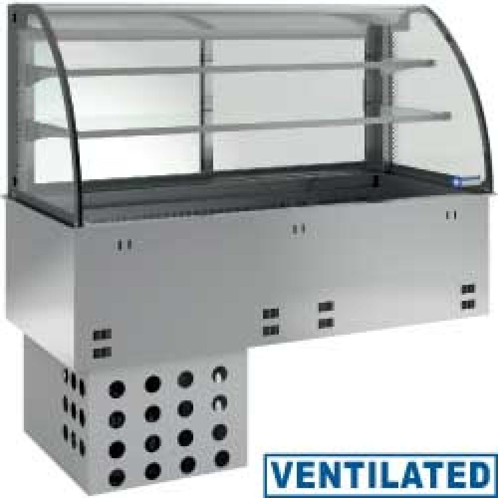 Elemento cuba y vitrina sobre 2 niveles cerrada, refrigeradas, ventiladas, 2x GN 1/1