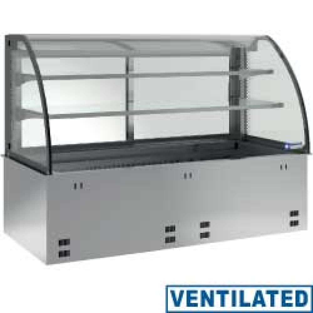 Elemento cuba y vitrina sobre 2 niveles cerrada, refrigeradas, ventiladas, 2x GN 1/1 (sin unidad hermética)