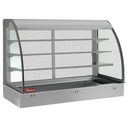 Elemento top y vitrina sobre 3 niveles abierta (con cortina), refrigerados, ventilados, 4x GN 1/1 (sin unidad hermética)