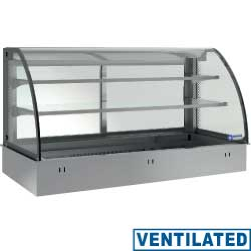 Elemento top y vitrina sobre 2 niveles cerrada, refrigerados, ventilados, 5x GN 1/1 (sin unidad hermética)