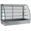 Elemento top y vitrina sobre 3 niveles cerrada, refrigerados, ventilados, 4x GN 1/1 (sin unidad hermética)