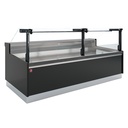Mostrador vitrina ventilado, con reserva, cristal vertical 90° con elevación por pistón - FULL BLACK