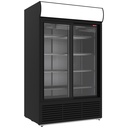 Vitrina refrigerada positiva 1230 litros, caja luminosa, 2 puertas correderas - NEGRO