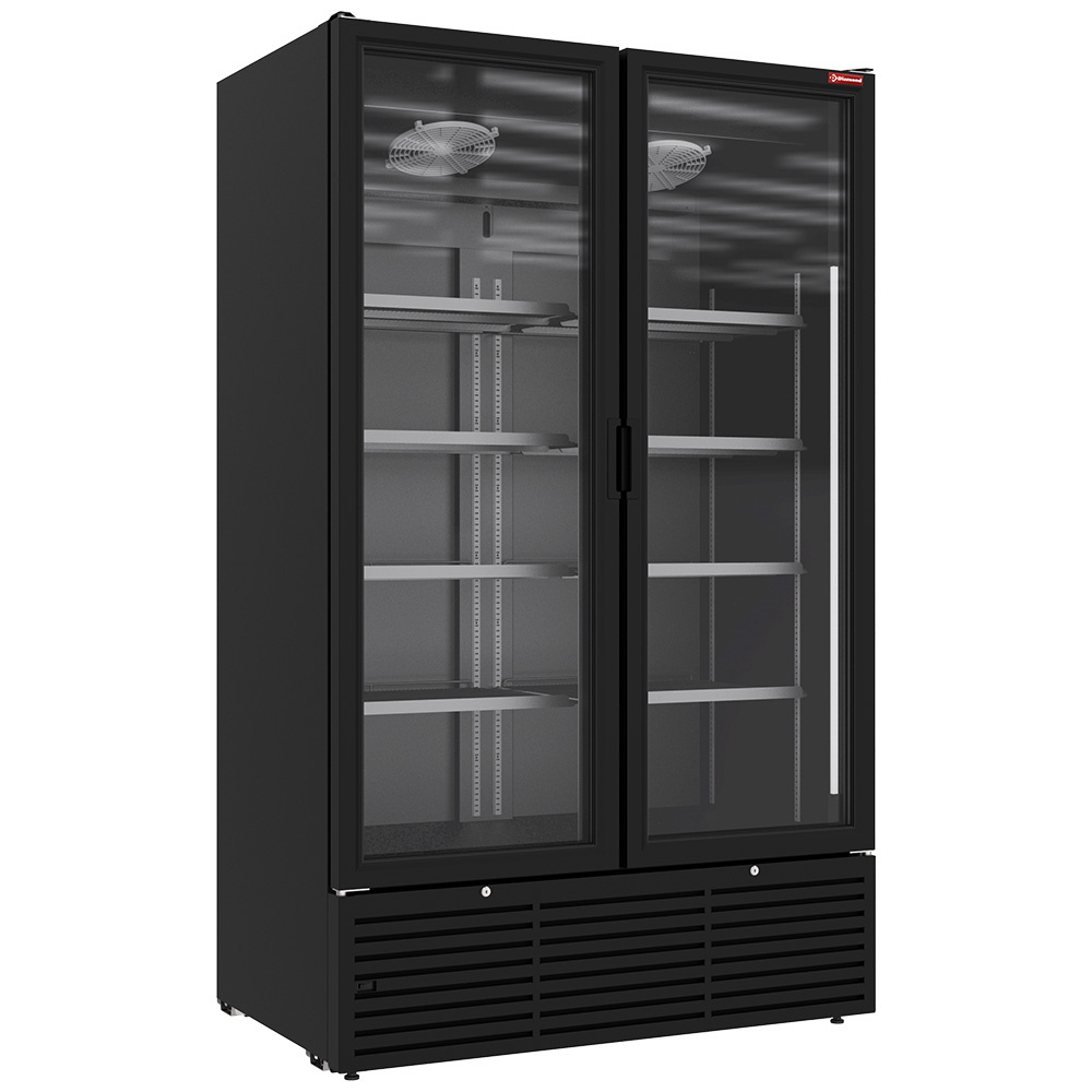 Vitrina refrigerada positiva 1142 litros, 2 puertas batientes  - NEGRO