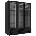Vitrina refrigerada positiva 1455 litros, 3 puertas batientes - NEGRO