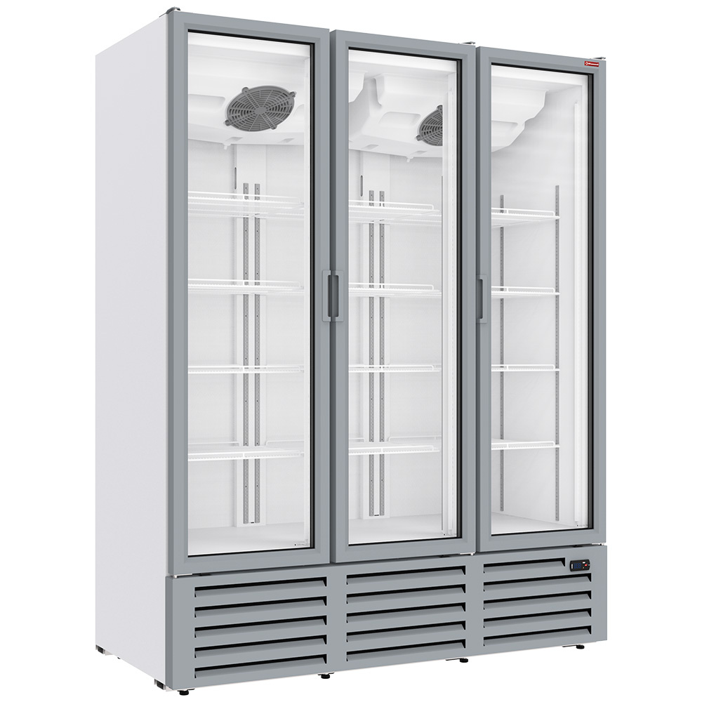 Vitrina refrigerada positiva 1455 litros, 3 puertas batientes - BLANCA