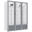 Vitrina refrigerada positiva 1455 litros, 3 puertas batientes - BLANCA