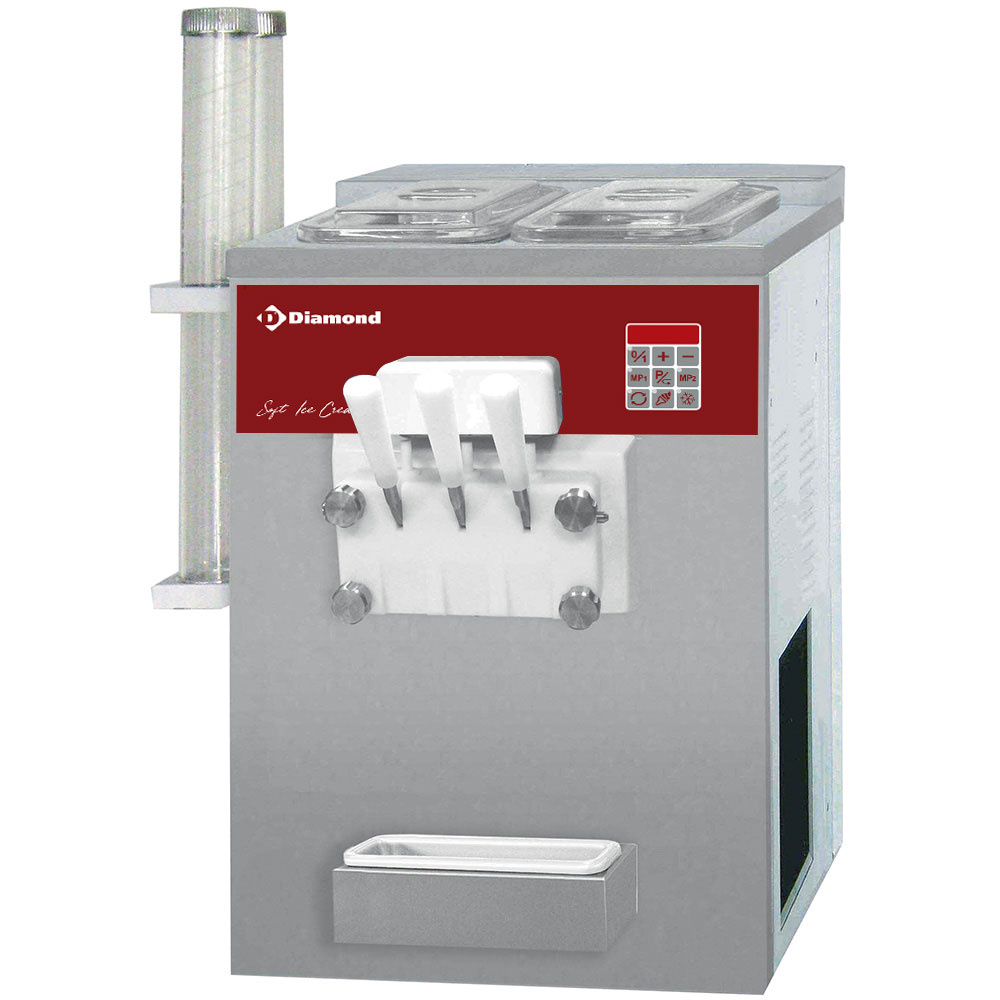 Máquina soft ice-cream, 2 gustos + empenachador, 13.5 Kg/h, condensador de aire