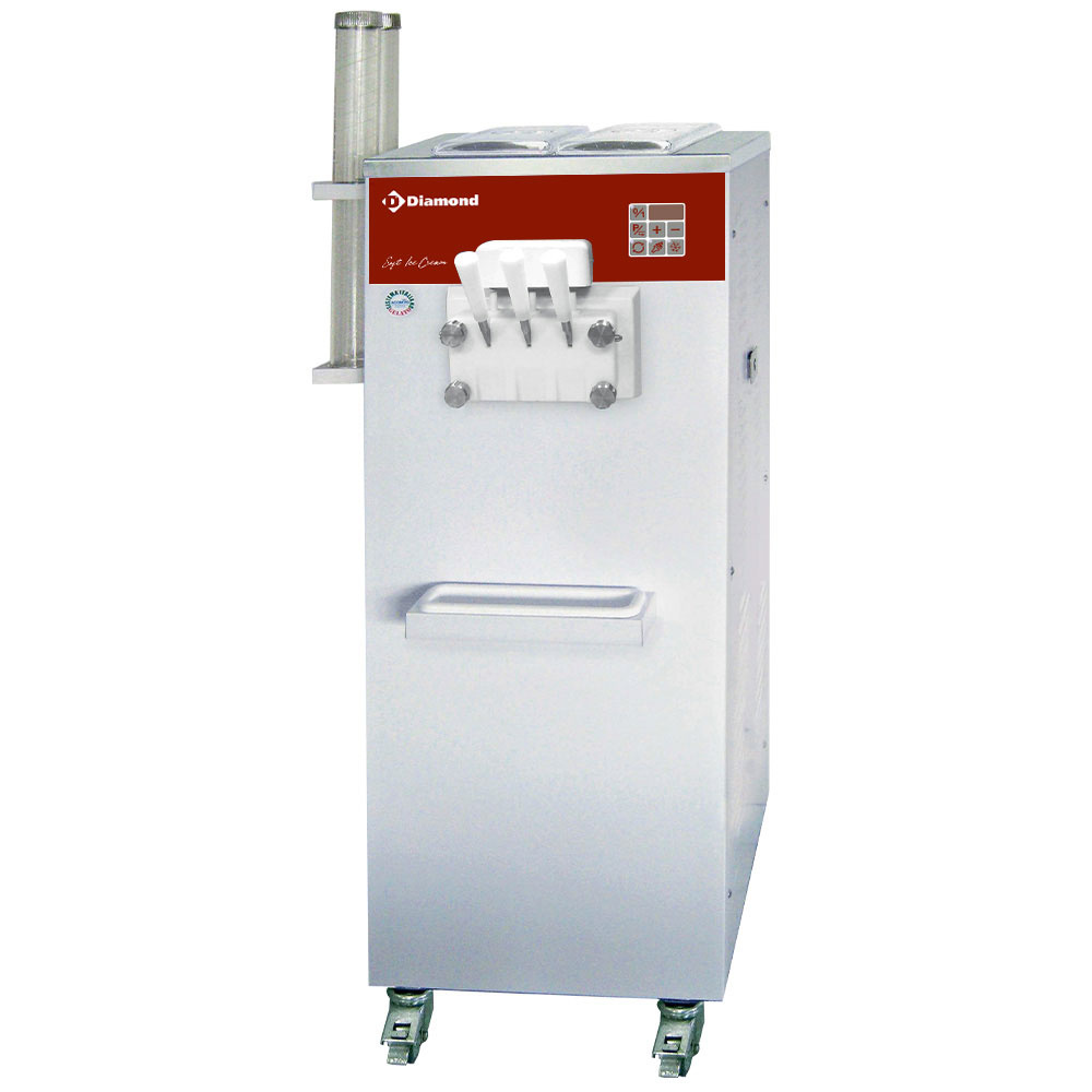 Máquina soft ice-cream, 2 gustos + empenachador, 22.5 Kg/h, condens. de aire