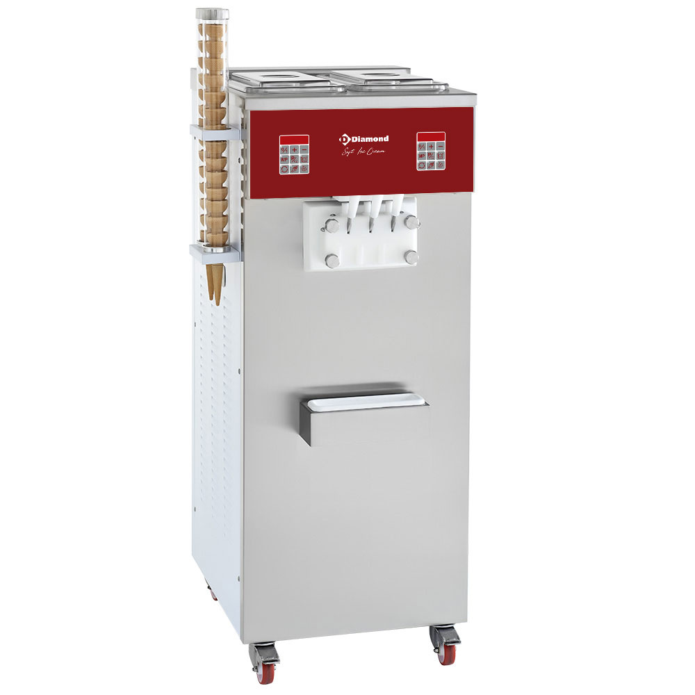 Máquina soft ice-cream, 2 gustos + empenachador, 30 Kg/h, condensador de aire