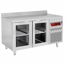 Mesa frigorífica "mural" ventilada, 2 puertas en vidrio GN 1/1, 260 litros