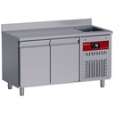 Mesa frigorífica "mural" fregadero ventilada, 260 Lit. 2 puertas GN 1/1