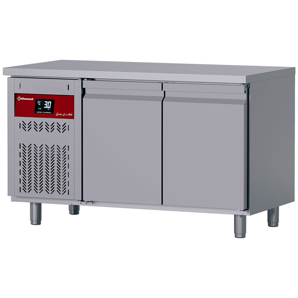 Mesa frigorífica ventilada, 260 Lit. grupo a la izquierda 2 puertas GN 1/1
