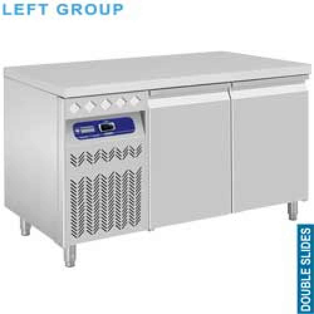 Mesa frigorífica ventilada,  grupo a la izquierda 2 puertas GN 1/1
