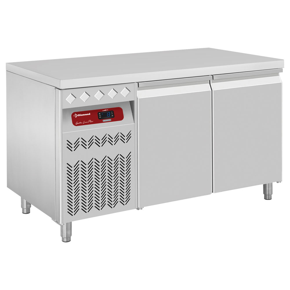 Mesa frigorífica ventilada, 260 Lit. grupo a la izquierda 2 puertas GN 1/1