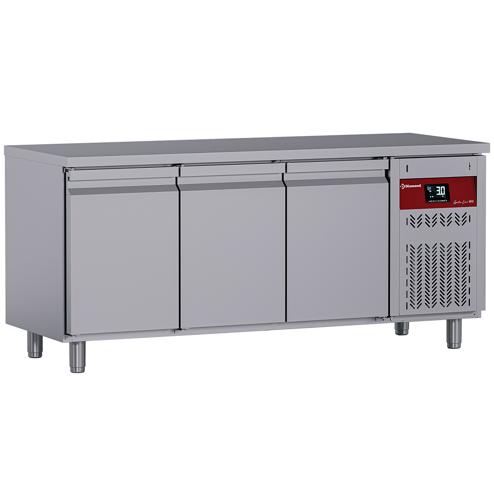 Mesa frigorífica ventilada, 3 puertas GN 1/1, 405 Lit.