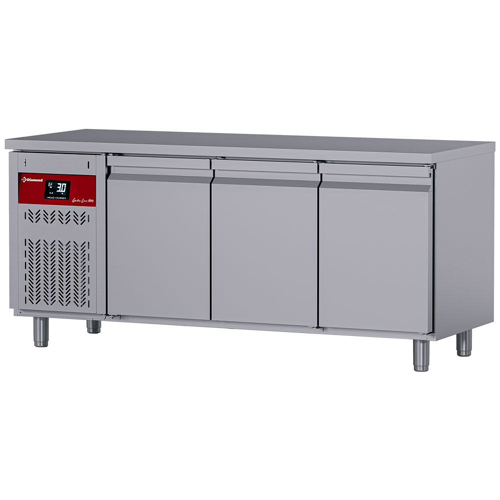 Mesa frigorífica ventilada,  405 Lit. grupo a la izquierda 3 puertas GN 1/1