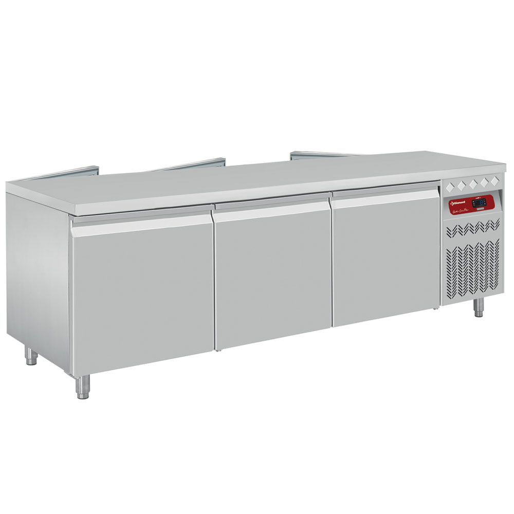 Mesa frigorífica PASS THROUGH, ventilada, 2x3 puertas GN 2/1, 548L.