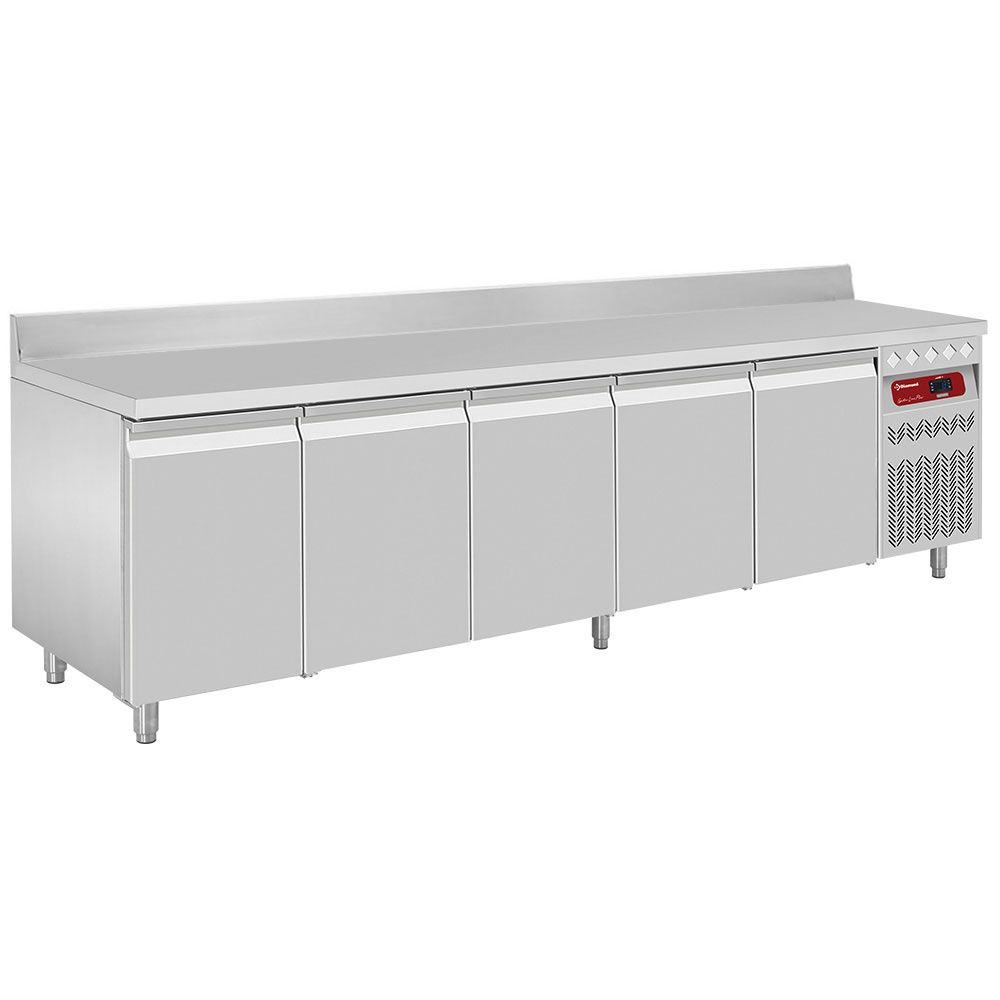 Mesa frigorífica "mural" ventilada, 5 puertas GN 1/1, 700 litros