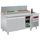 Mesa frigorífica ventilada, 3 puertas GN 1/1, 405 Lit.& estructura refrigerada