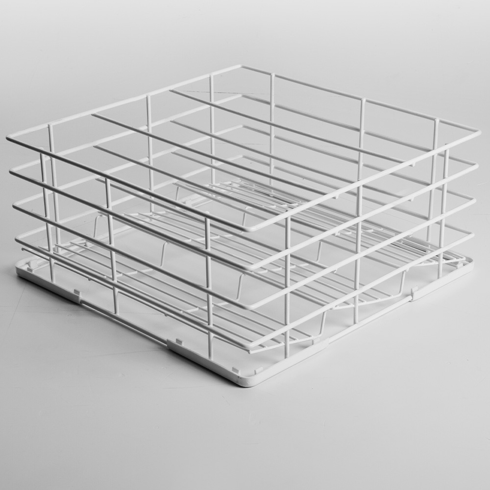 Cesta para vasos Ø85 mm, 400x400 mm Rilsan