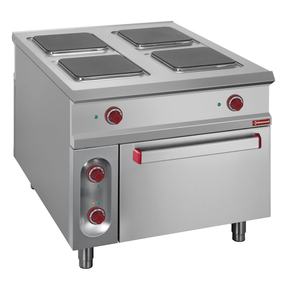 Hornillo eléctrico 4 placas + horno GN 2/1 eléctrico - PASS-THROUGH